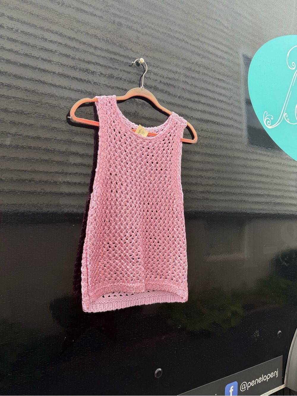 Light Pink Crochet Tank Top - Women's Summer Knit